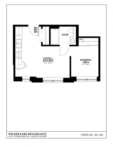 1527 N. Wicker Park Avenue Studio Apartment, Affordable for Rent - Photo Gallery 7